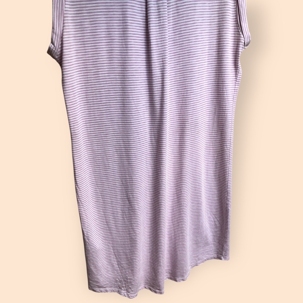 Carve Designs Organic Cotton Lavender Striped Sleeveless T-shirt Dress Women’s M - Picture 10 of 11